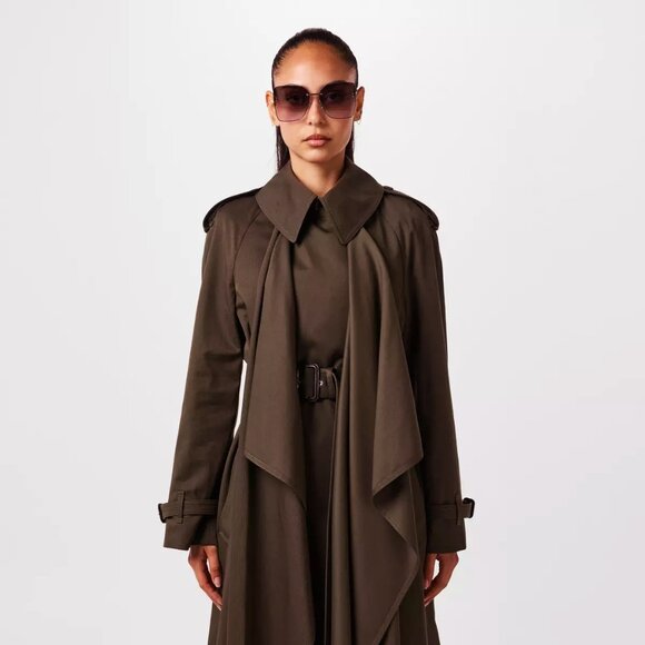 $4790 NWT Alexander McQueen Double-Breasted Draped Belted Runway Trench Coat - Picture 1 of 16
